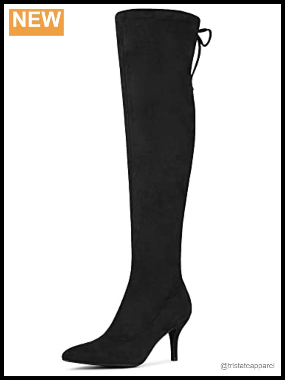 Faux Suede Stiletto Heel Over the Knee Boots Pointed Toe Zip Casual